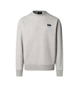 Hackett London para hombre. HM5800089 Sudadera cuello redondo con logo gris (S), Casual, Algodón