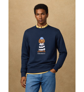 Hackett London para hombre. HM5800093 Sudadera Harry marino (XL), Casual, Algodón