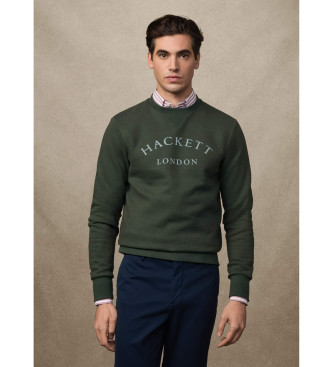 Hackett London para hombre. HM5800021 Sudadera Heritage Essential verde (L), Casual, Algodón, Poliéster, Manga larga