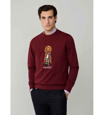 Hackett London para hombre. HM5800015 Sudadera Heritage Harry granate (S), Casual, Algodón