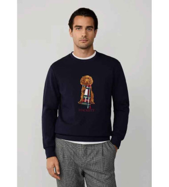 Hackett London para hombre. HM5800015 Sudadera Heritage Harry marino (L), Casual, Algodón