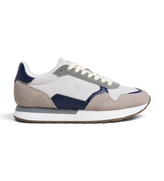 Hackett London para hombre. HMS200125 Zapatillas de ante Vector Device beige (40), Plano, Serraje, Cordones, Casual