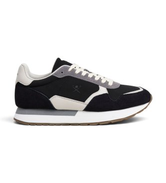 Hackett London para hombre. HMS200125 Zapatillas de ante Vector Device negro (40), Plano, Serraje, Cordones, Casual