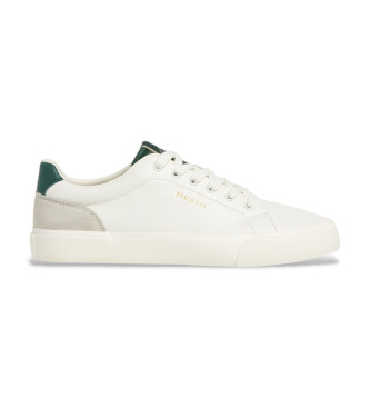 Hackett London para hombre. HMS200035 Zapatillas de Piel Blake Dean blanco (40), Plano, Cordones, Casual