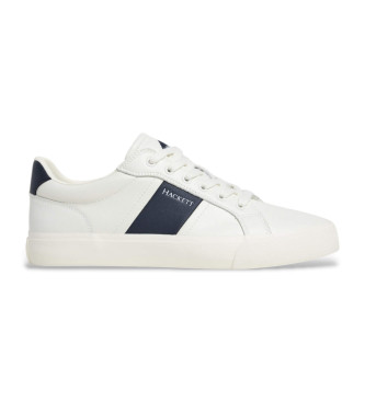 Hackett London para hombre. HMS21482 Zapatillas de piel Blake Mix blanco, azul (44), Plano, Cordones, Casual