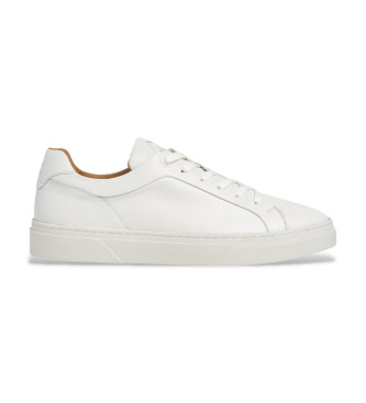 Hackett London para hombre. HMS200024 Zapatillas de Piel Hackney Class blanco (43), Plano, Cordones, Casual