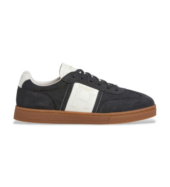 Hackett London para hombre. HMS200054 Zapatillas de Piel Harper League (42), Negro, Plano, Cordones, Casual