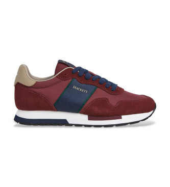 Hackett London para hombre. HMS200033 Zapatillas Keston Heritage burdeos (44), Plano, Cordones, Casual