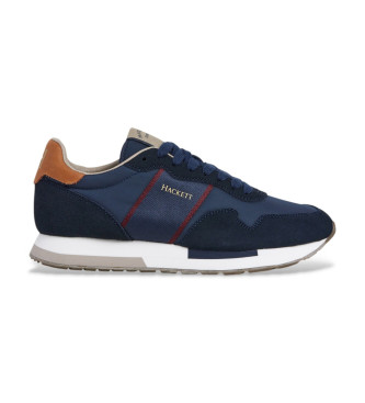 Hackett London para hombre. HMS200033 Zapatillas Keston Heritage marino (44), Plano, Cordones, Casual