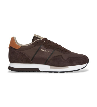 Hackett London para hombre. HMS200033 Zapatillas Keston Heritage marrón (42), Plano, Cordones, Casual