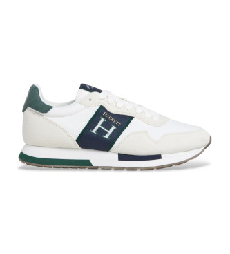 Hackett London para hombre. HMS200034 Zapatillas Keston Tape blanco (44), Plano, Cordones, Casual