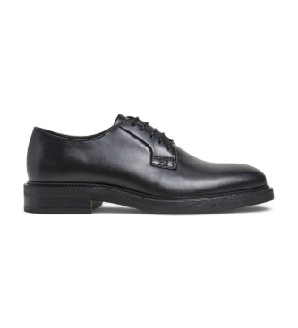 Hackett Londonvoor mannen. HMS21413 Egmont Wall leren schoenen zwart (41), Leer, Plat, 1 tot 3 cm, Veters, Casual, Feest, Klassiek