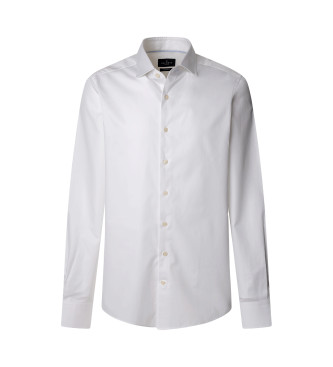 Hackett Londonvoor mannen. HM3010258 Slim fit overhemd wit (L), Casual, Katoen, Lange mouwen