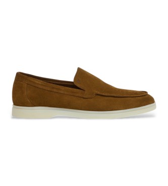 Hackett London para hombre. HMS21473 Mocasines de piel Martin Soft marrón (42), Plano, Ante, Ninguno, Casual