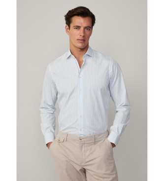 Hackett London para hombre. HM3010134 Camisa fit clásico azul (S), Casual, Algodón, Manga larga