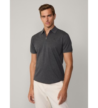 Hackett London para hombre. HM563379 Polo fit clásico gris (XXL), Casual, Algodón, Manga corta