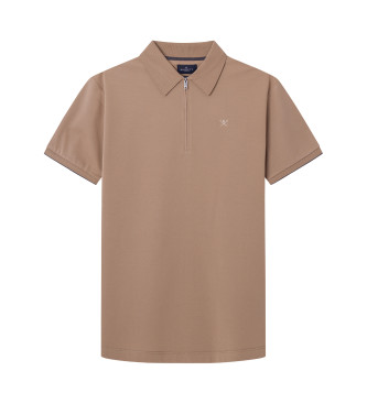 Hackett London para hombre. HM563379 Polo fit clásico marrón (M), Casual, Algodón, Manga corta