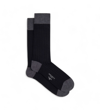 Hackett London para hombre. HMU30022 Calcetines Merino negro (M-L), Homewear, Lana