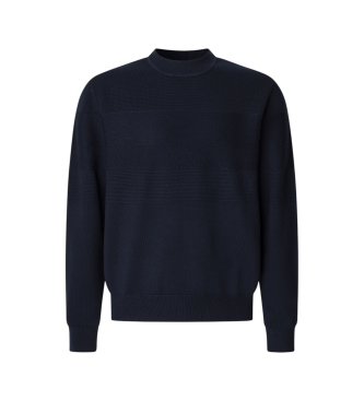 Hackett London para hombre. HM7000083 Jersey Multi Stitch marino (S), Lana, Clásico