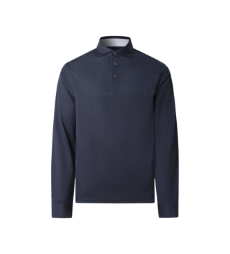 Hackett London para hombre. HM5500015 Polo Multi Trim marino (S), Casual, Algodón, Clásico, Manga larga