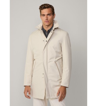 Hackett London für Herren. HM403266 Mac Jacke off-white (XXL), Weiß, Lässig, Polyester