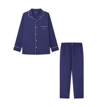 Hackett London para hombre. HMU20012 Pijama Classic marino (L), Homewear, Algodón, Manga larga