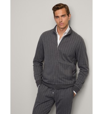 Hackett London para hombre. HM581309 Sudadera confeccionada en felpa de algodón gris (3XL), Casual