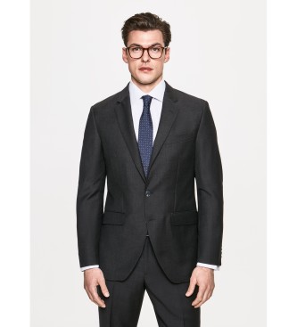 Hackett London Americana de Lana lisa gris oscuro