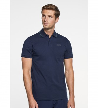 Hackett London för män. HM563197 HS Badge marinblå polotröja (S), Casual, Bomull, Kort ärm, Marino