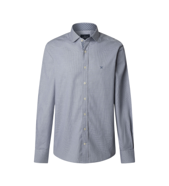 Hackett London para hombre. HM3010418 Camisa Ptooth Multi azul (XXL), Casual, Algodón, Clásico, Manga larga