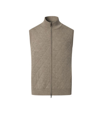 Hackett London para hombre. HM7000057 Chaleco Quilted Knit beige (XL), Casual, Lana
