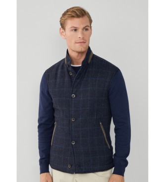 Hackett London para hombre. HM403085 Chaleco acolchado REV Quilted marino (S), Casual, Poliamida