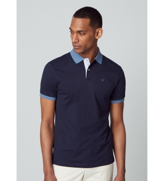 Hackett London para hombre. HM563206 Polo Selvedge marino (S), Casual, Algodón, Manga corta