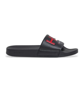Hackett London para hombre. HMS21488 Chanclas Slider Urban negro (43), Plano, Ninguno, Beachwear