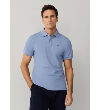Hackett London para hombre. HM5600148 Polo Slim Fit Logo azul (XL), Casual, Algodón, Manga corta