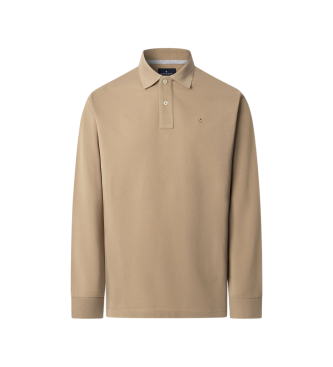 Hackett London para hombre. HM5500022 Polo Slim Fit beige (M), Casual, Algodón, Manga larga