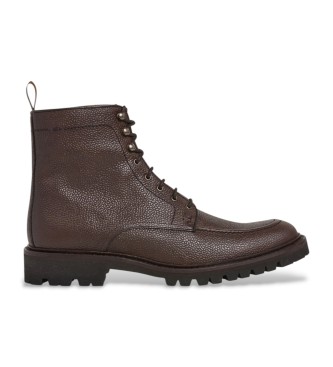 Hackett London para hombre. HMS200017 Botines de Piel Sloane Apron marrón (44), Plano, Cremallera, Casual