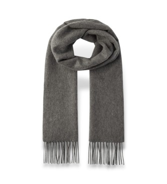 Hackett London para hombre. HM0400028 Bufanda Solid Patch gris (OSFA), Casual, Cachemir