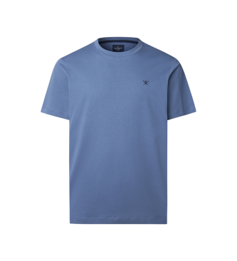 Hackett London para hombre. HM5000039 Camiseta Ss Logo azul (M), Casual, Algodón, Manga corta