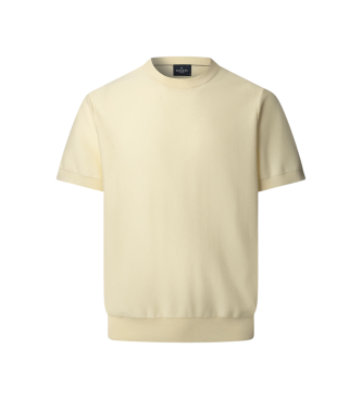 Hackett London para hombre. HM7000094 Jersey Stop Start blanco roto (S), Casual, Algodón, Manga corta