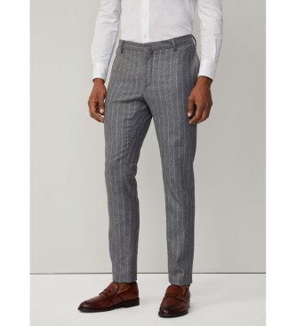Hackett Londonvoor mannen. HM470562 Broek van een mix van wol en andere grijze vezels (33/32), Casual, Grijs