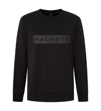 Hackett London para hombre. HM581166 Sudadera Essential negro (3XL), Casual, Algodón, Manga larga