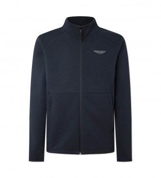 Hackett London för män. HM581160 Marinblå fritidsjacka i neoprenmodell (XXL), Casual, Deportivo, Multisport, Polyester, Lång ärm, Marino