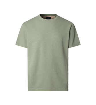 Hackett London para hombre. HM5000080 Camiseta Swim Linen verde (M), Casual, Algodón, Manga corta