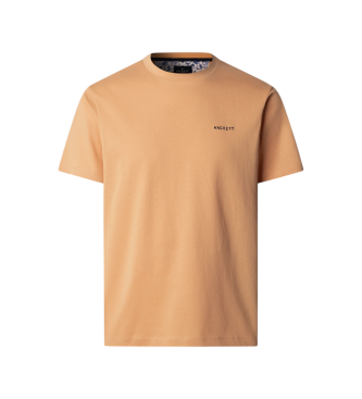 Hackett London para hombre. HM5000092 Camiseta Island naranja (M), Casual, Algodón, Manga corta