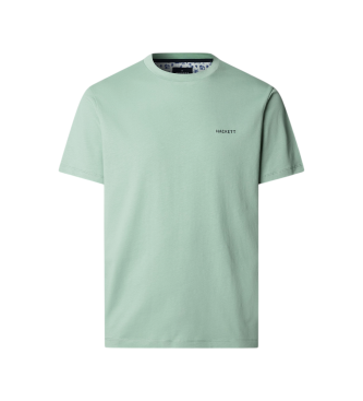 Hackett London para hombre. HM5000092 Camiseta Island verde (XL), Casual, Algodón, Manga corta