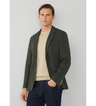 Hackett London para hombre. HM443363 Americana Texture Nylon verde (40/32), Casual, Algodón, Manga larga