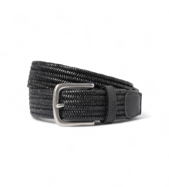 Hackett London para hombre. HM4100007 Cinturón Tubulr negro (XL), Casual, Piel