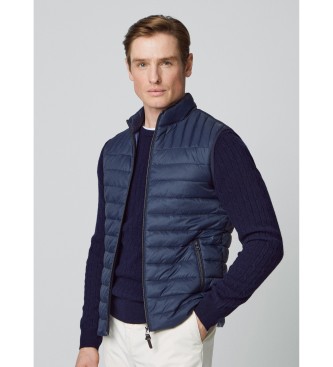 Hackett London för män. HM403045 Ultramarin väst (XXL), Casual, Hållbar, Återvunnen nylon, Marino