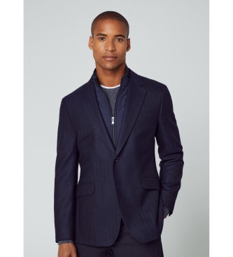 Hackett London para hombre. HM443291 Americana Flan marino (40/32), Casual, Fiesta, Lana, Clásico, Manga larga